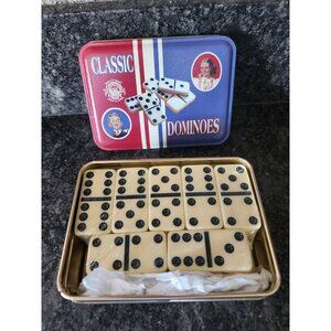 2000 Channel Craft Classic Dominoes Tile Game Set. Made In USA New In Tin